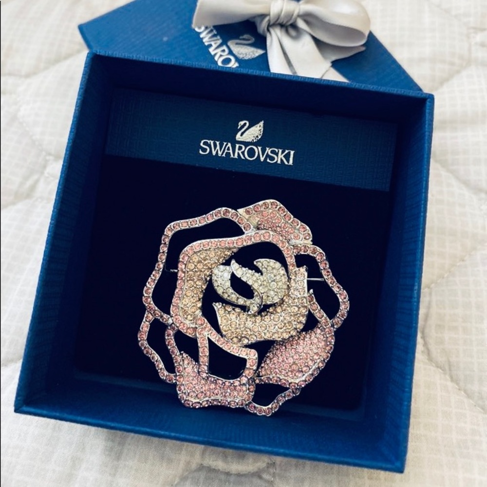 Swarovski Rose Brooch